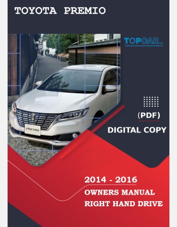 toyota premio 2014-2016 owners manual in english